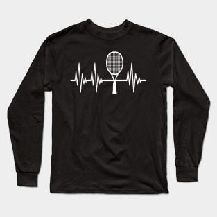 Tennis Heartbeat Shirt Best Tennis Gift Tee for Players Fans Long Sleeve T-Shirt